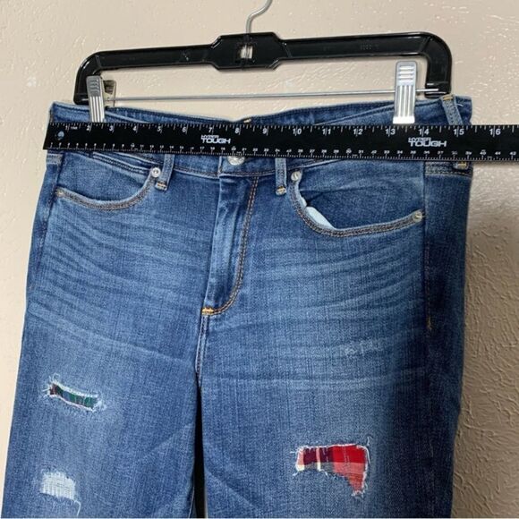 Abercrombie & fitch signature collection super skinny jean patchwrok red green - Picture 9 of 11